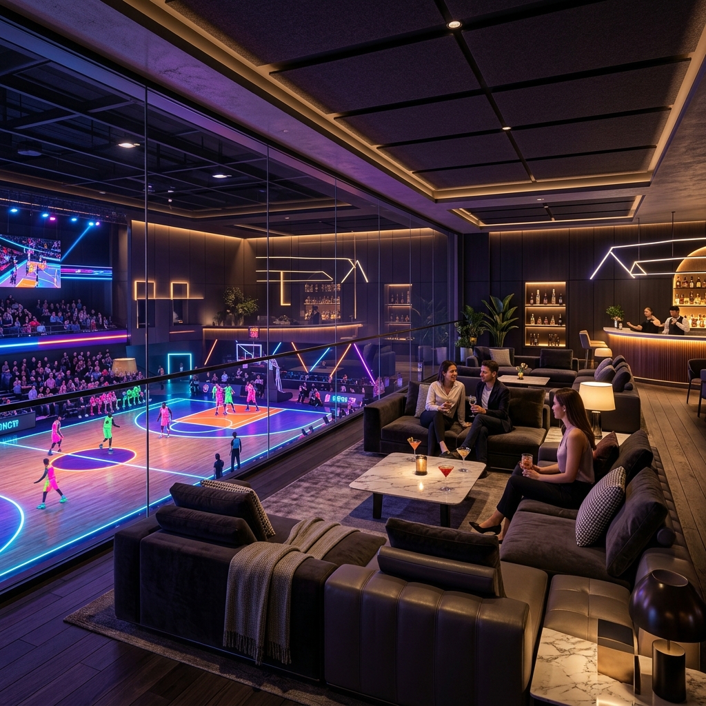 Premium spectator lounge and viewer seating at Chandras Arena Bhopal